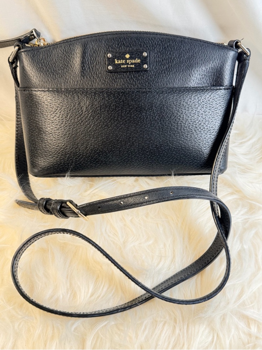 kate spade New York Black Pebble Leather Crossbody Bag